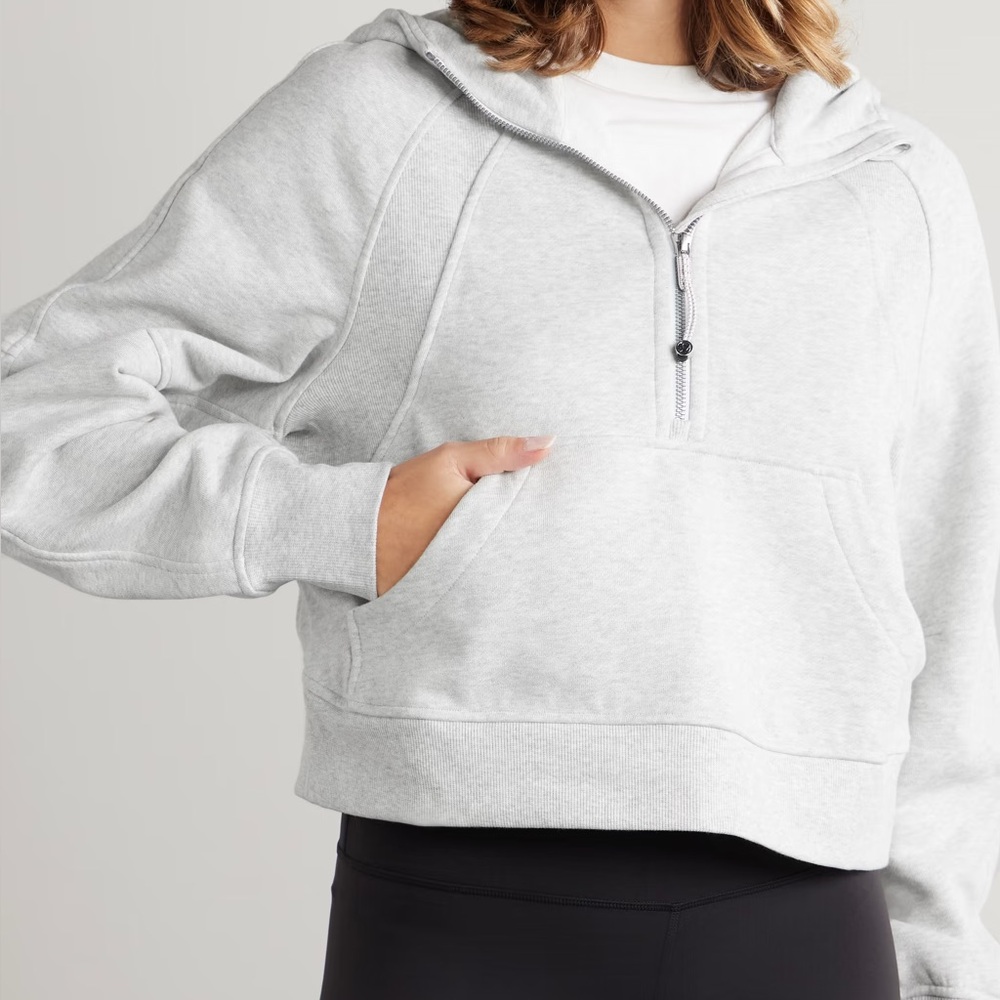 Lululemon Athletica Light Gray Scuba Zip-Up Hoodie
